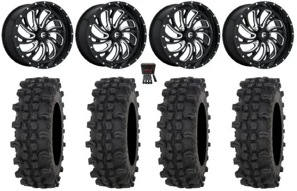 Fuel Kompressor 24″ Wheels Black 40″ ACP Tires Polaris Sportsman / RZR / Ranger