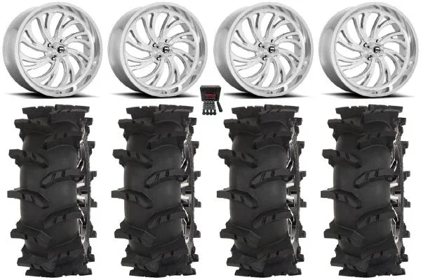 Fuel Kompressor 24″ Wheels Polished 40″ Outlaw Max Tires Can-Am Commander Maverick Renegade Outlander Defender
