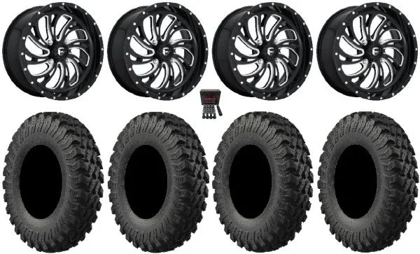 Fuel Kompressor Black 18″ Wheels 37″ MotoRally Tires Polaris Sportsman / RZR / Ranger