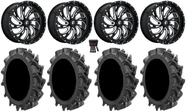 Fuel Kompressor Black 22″ Wheels 35″ MotoHavok Tires Polaris Sportsman / RZR / Ranger
