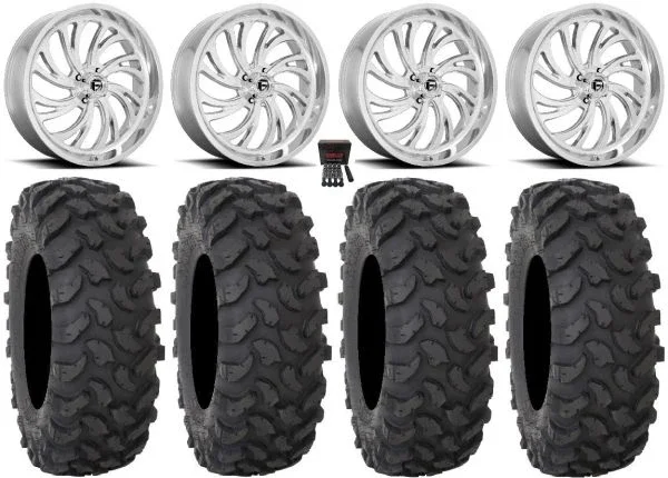 Fuel Kompressor Polished 24″ Wheels 40″ XTR370 Tires Can-Am Commander Maverick Renegade Outlander Defender