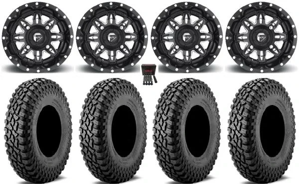 Fuel Lethal 14″ Wheels Black 30″ Incursion A/T Tires Polaris RZR XP 1000 / PRO XP / Ranger XP 900/1000