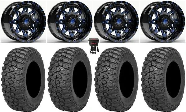 Fuel Lethal 14″ Wheels Blue 30″ Trail Saw 2.0 Tires Polaris Sportsman / RZR / Ranger