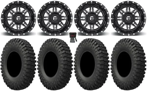 Fuel Lethal 15″ Wheels Black 37″ MotoCrusher Tires Polaris RZR XP 1000 / PRO XP / Ranger XP 900/1000