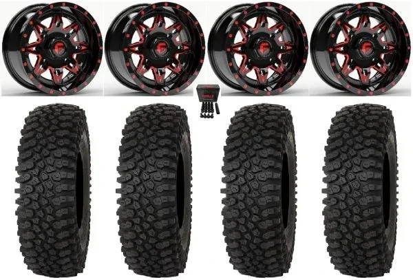 Fuel Lethal 15″ Wheels Red 35″ Roctane ST Tires Polaris RZR XP 1000 / PRO XP / Ranger XP 900/1000