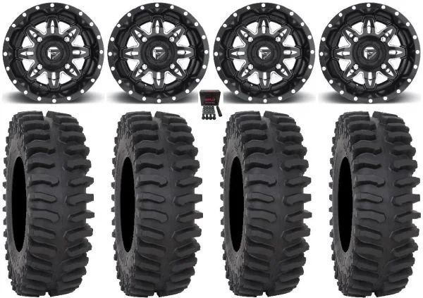 Fuel Lethal Black 15″ Wheels 30″ XT400 Tires Kawasaki Teryx Mule