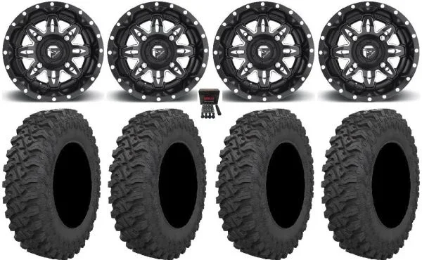 Fuel Lethal Black 15″ Wheels 33″ Pro Runner Tires Polaris RZR XP 1000 / PRO XP / Ranger XP 900/1000