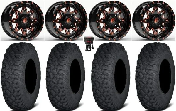 Fuel Lethal Orange 15″ Wheels 35″ Coyote Tires Polaris Sportsman / RZR / Ranger
