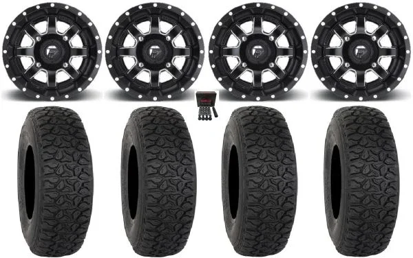 Fuel Maverick 15″ Wheels Black 32″ DX440 Tires Can-Am Maverick X3 / Honda Pioneer 1000 / Talon