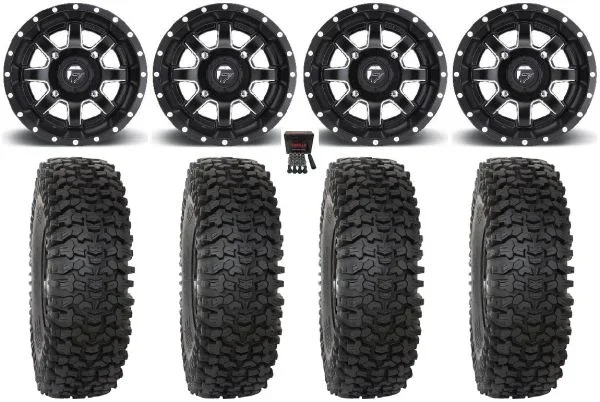 Fuel Maverick 15″ Wheels Black 32″ RC500 Tires Kawasaki Mule Pro FXT KRX / Yamaha Wolverine RMAX / YXZ 2019+