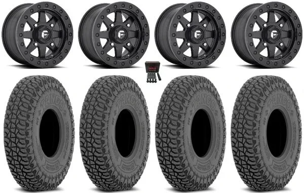 Fuel Maverick Bdlk 15″ Wheels Bk 32″ Tango Tires Kawasaki Mule Pro FXT KRX / Yamaha Wolverine RMAX / YXZ 2019+