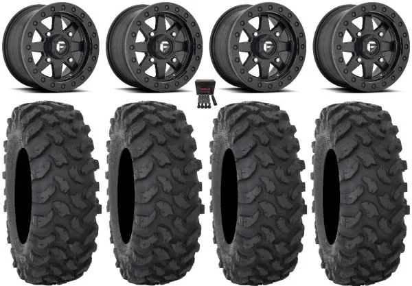 Fuel Maverick Bdlk Bk 15″ Wheels 32″ XTR370 Tires Kawasaki Teryx Mule