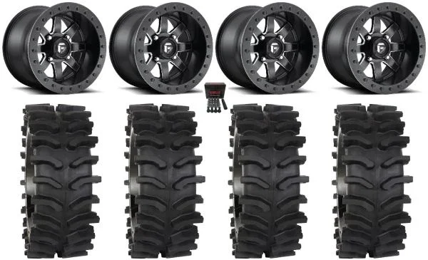 Fuel Maverick Beadlock 15×10 Wide Wheels Milled 35″ XT400W Tires Can-Am Maverick X3 / Honda Pioneer 1000 / Talon