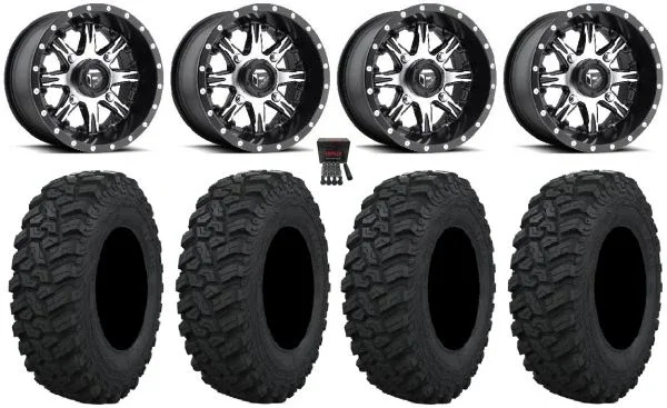 Fuel Nutz 14″ Wheels Black 27″ Trekker Tires Sportsman 550 850 1000