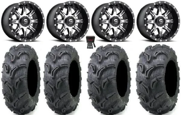 Fuel Nutz Black 14″ Wheels 27″ Zilla Tires Honda Pioneer