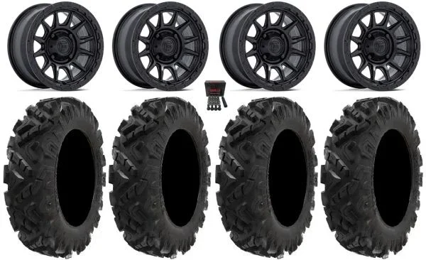 Fuel Piston 15″ Wheels Black +10mm 28″ Attack 2.0 Tires Polaris Sportsman / RZR / Ranger