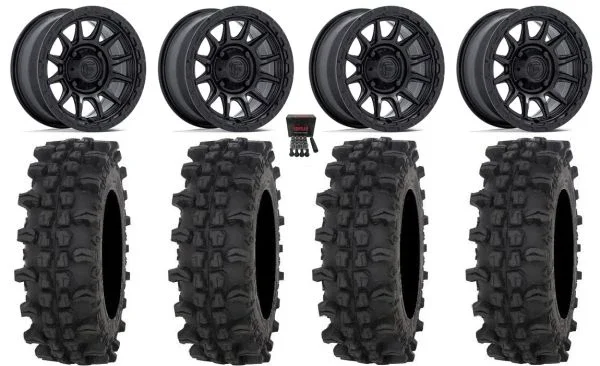 Fuel Piston 15″ Wheels Black +10mm 32″ ACP Tires Can-Am Commander Maverick Renegade Outlander Defender