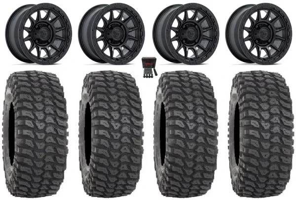 Fuel Piston 15″ Wheels Black +10mm 32″ XCR350 Tires Polaris Sportsman / RZR / Ranger