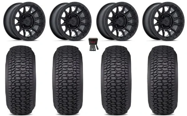 Fuel Piston 15″ Wheels Black +10mm 33″ Regulator 2 Tires Can-Am Maverick X3 / Honda Pioneer 1000 / Talon
