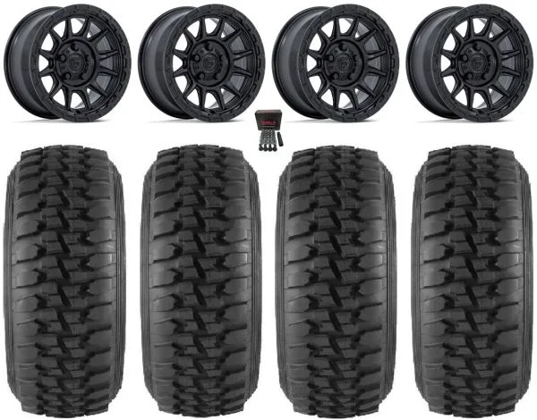 Fuel Piston 15″ Wheels Black +38mm 32″ DesertSeries Tires Polaris RZR Turbo R & Pro R Ranger 1500 Xpedition