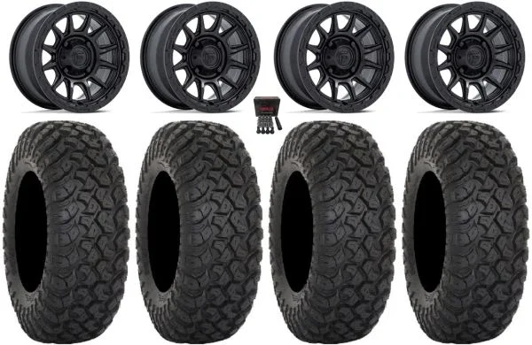 Fuel Piston 15″ Wheels Black +38mm 33″ RT320 Tires Kawasaki Teryx Mule