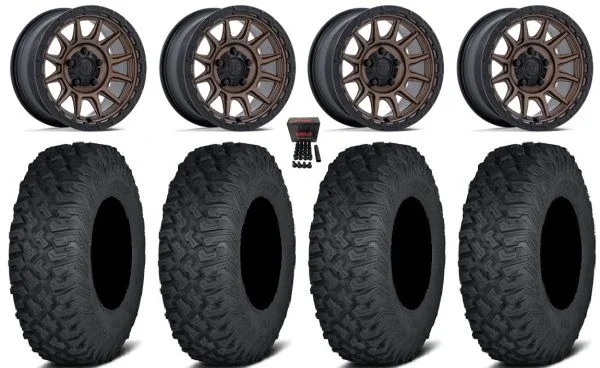 Fuel Piston 15″ Wheels Bronze +10mm 35″ Coyote Tires Polaris RZR Turbo R & Pro R Ranger 1500 Xpedition