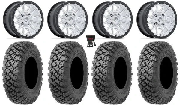 Fuel Piston 15″ Wheels Machined +10mm 32″ Alpha Tires Kawasaki Teryx Mule