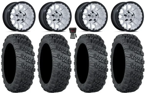 Fuel Piston 15″ Wheels Machined +10mm 35″ Versa Cross V3 Tires Polaris RZR Turbo R & Pro R Ranger 1500 Xpedition
