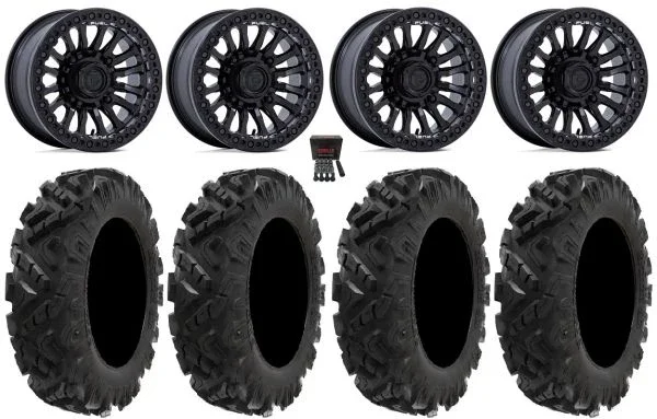 Fuel Rincon Bdlk 15″ Wheels Bk 30″ Attack 2.0 Tires Yamaha Viking Wolverine YXZ1000R