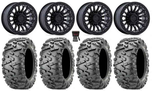 Fuel Rincon Bdlk 15″ Wheels Bk 30″ BigHorn 2.0 Tires Yamaha Viking Wolverine YXZ1000R