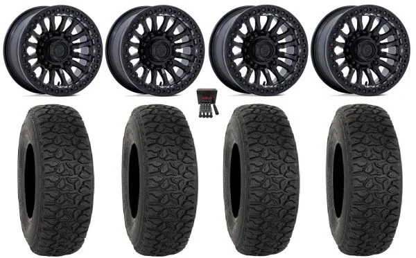 Fuel Rincon Bdlk 15″ Wheels Bk 33″ DX440 Tires Can-Am Commander Maverick Renegade Outlander Defender