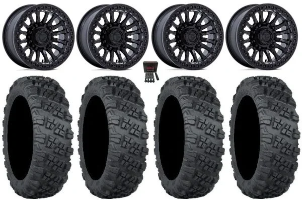 Fuel Rincon Bdlk 15″ Wheels Bk 33″ Versa Cross V3 Tires Polaris Sportsman / RZR / Ranger