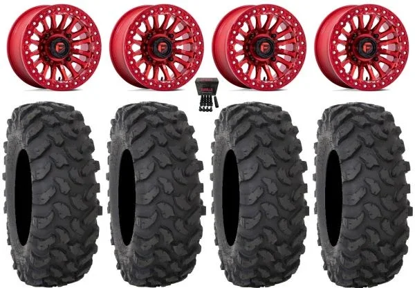 Fuel Rincon Bdlk 15″ Wheels Red 32″ XTR370 Tires Can-Am Commander Maverick Renegade Outlander Defender