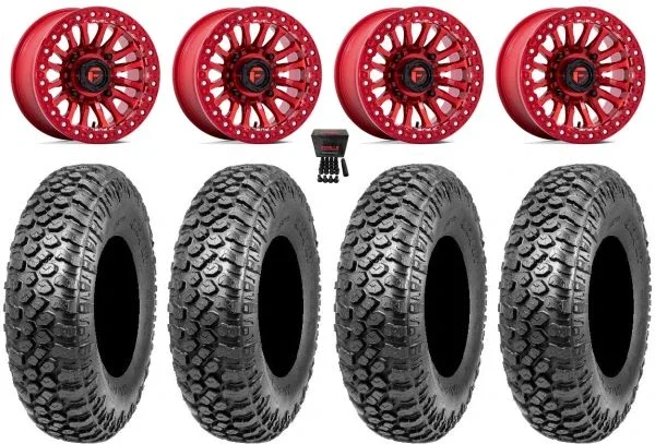 Fuel Rincon Bdlk 15″ Wheels Red 33″ RAZR XT Tires Yamaha Viking Wolverine YXZ1000R