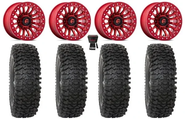 Fuel Rincon Bdlk 15″ Wheels Red 33″ RC500S Sticky Tires Polaris RZR XP 1000 / PRO XP / Ranger XP 900/1000