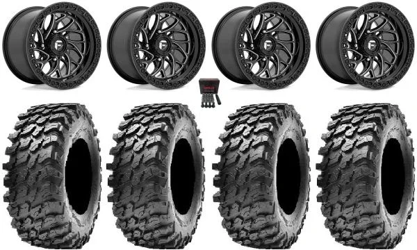 Fuel Runner 15″ Wheels Bk 30″ Rampage Tires Polaris Sportsman / RZR / Ranger