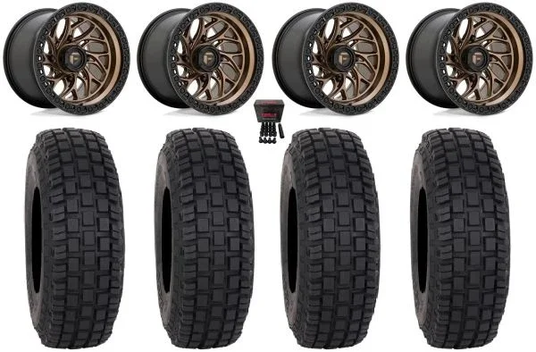 Fuel Runner 15″ Wheels Bronze 35″ RX600 Tires Kawasaki Mule Pro FXT KRX / Yamaha Wolverine RMAX / YXZ 2019+