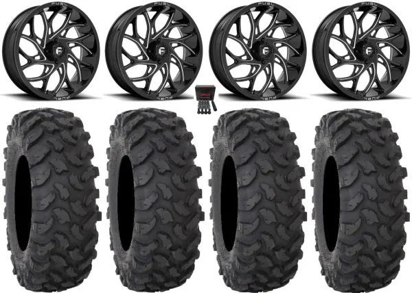 Fuel Runner 22″ Wheels Black +0mm 37″ XTR370 Tires Can-Am Commander Maverick Renegade Outlander Defender
