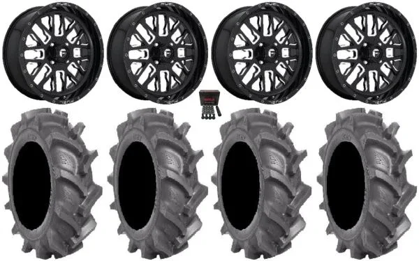 Fuel Stroke Black 20″ Wheels 33″ BKT AT 171 Tires Polaris Sportsman / RZR / Ranger