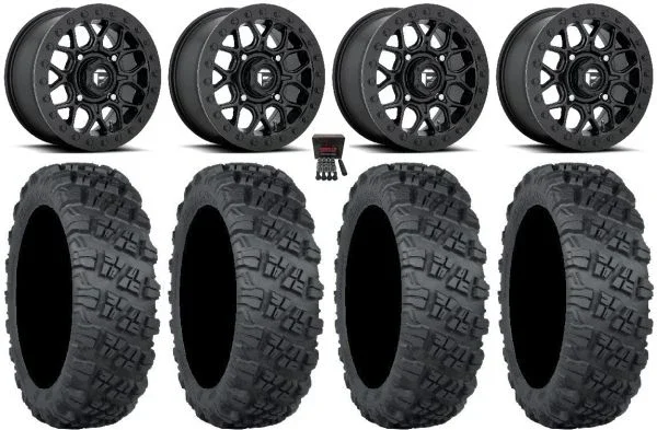 Fuel Tech Beadlock 15″ Wheels Bk 32″ Versa Cross V3 Tires Can-Am Maverick X3 / Honda Pioneer 1000 / Talon