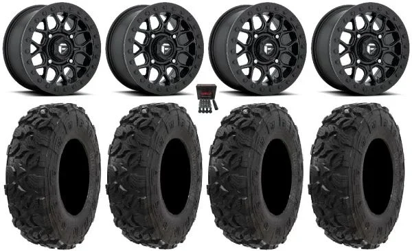 Fuel Tech Beadlock 15″ Wheels Black 32″ Harvester Tires Polaris Sportsman / RZR / Ranger