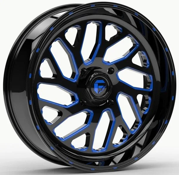 Fuel Triton 20×7 ATV/UTV Wheel – Gloss Black/Blue (4/156) 4+3 [D6572070A544]