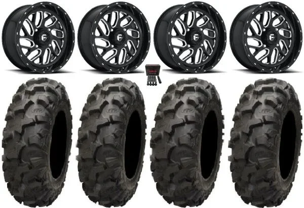 Fuel Triton Black 18″ Wheels 34″ Blackwater Tires Can-Am Maverick X3 / Honda Pioneer 1000 / Talon