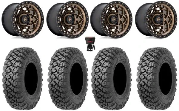 Fuel Unit 15″ Wheels Bronze 35″ Alpha Soft Tires Kawasaki Teryx Mule