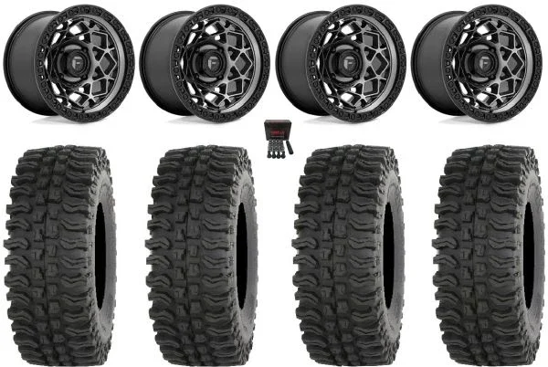 Fuel Unit 15″ Wheels Gunmetal 35″ BDC Tires Polaris Sportsman / RZR / Ranger