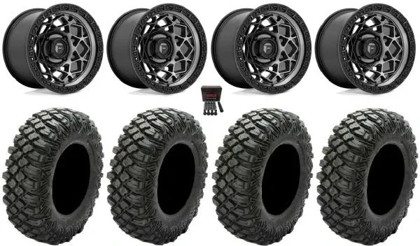 Fuel Unit 15″ Wheels Gunmetal 35″ Crawler XG Tires Polaris RZR XP 1000 / PRO XP / Ranger XP 900/1000