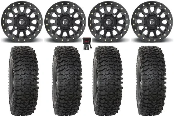 Fuel Vector Beadlock 15″ Wheels Black 32″ RC500 Tires Can-Am Commander Maverick Renegade Outlander Defender