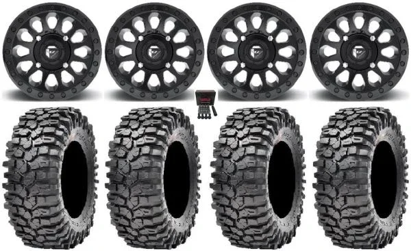Fuel Vector MB 14″ Wheels 30″ Roxxzilla 396 Tires Can-Am Commander Maverick Renegade Outlander Defender