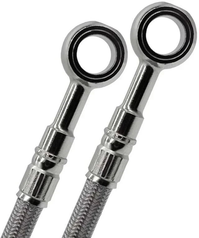 Galfer 17-9907 FK003D975-4 BRAKE LINES SS FRONT/REAR 4 LINE SIL YAM