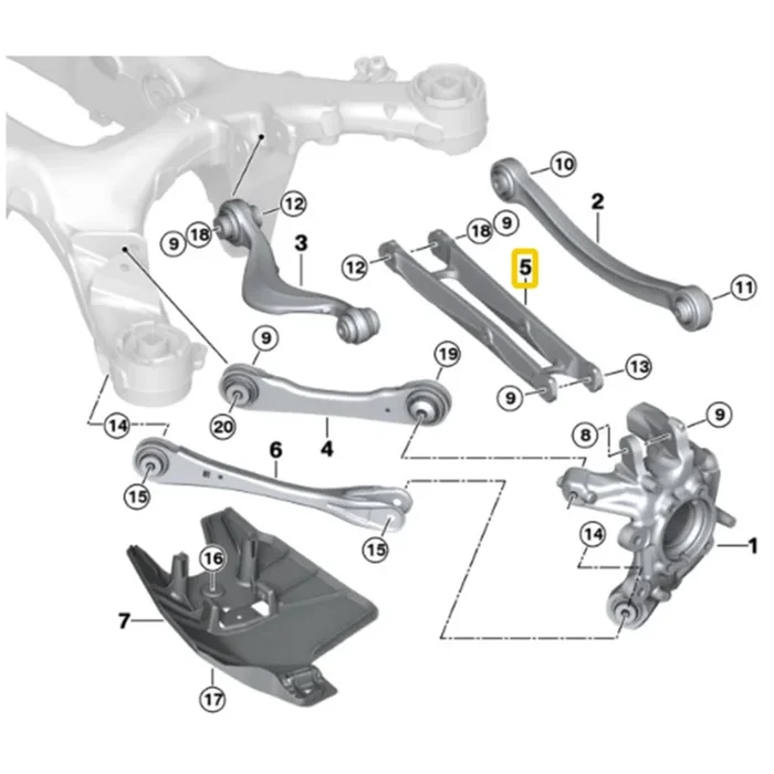 Genuine BMW G90 & G99 M5 OEM Rear Axle Camber Control Arm 33327885730